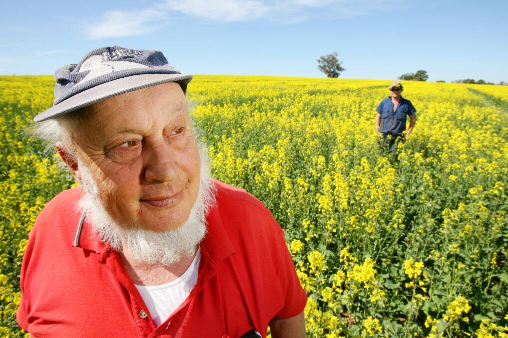 LASTING LEGACY: Evan Moll, pictured at his Gerogery property in 2006, was of the NSW's longest serving registered seed growers.