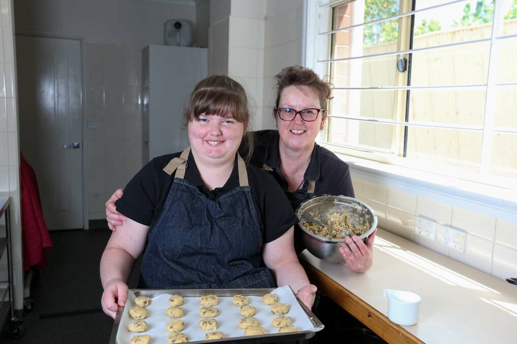 COOKIE QUEENS: Shania Bryant with Purple Chicken founder Jen Tait during one of their baking sessions.