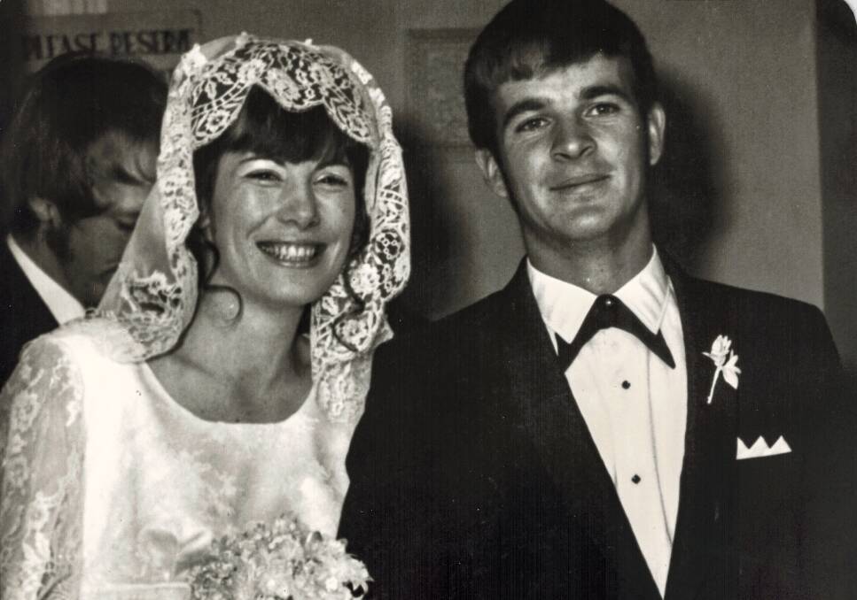 GOLDEN ANNIVERSARY: Brenda and Tony Furze, of Glenroy, on their wedding day, on November 14, 1970 .... 'The night I met her, I told my mum I was going to marry her', Tony says fondly. Pictures: SUPPLIED
