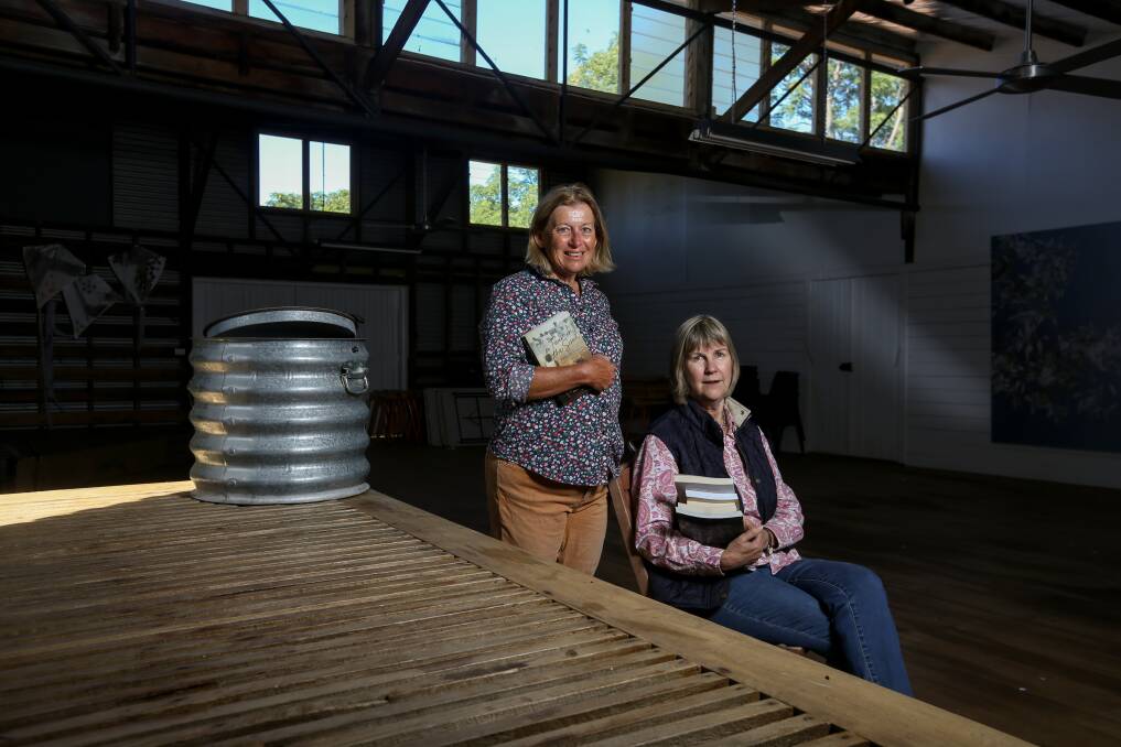 CULTIVATING IMAGINATION: Earth Canvas committee members Jill Coghlan and Meredith Watson in the woolshed that will be the setting for the March 13-14 writers' festival at 'Bibbaringa', Bowna. Picture: TARA TREWHELLA