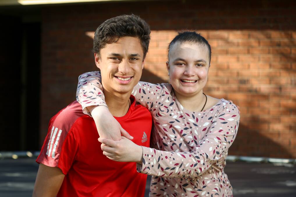 PRICELESS GIFT: Patrick Byrnes, 13, donated his bone marrow to help his sister Kateri fight leukaemia again. Picture: JAMES WILTSHIRE