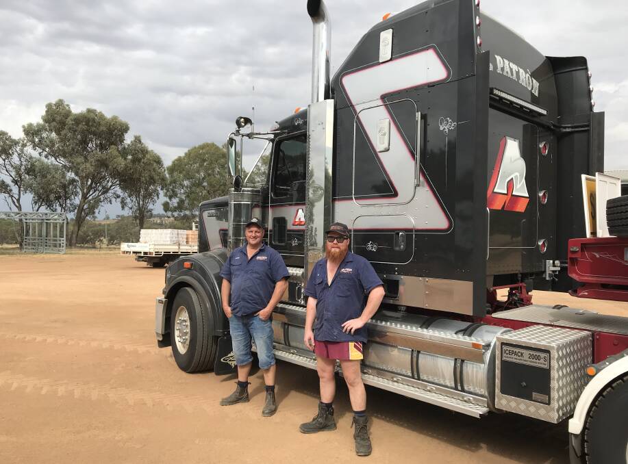 ROAD RUNNERS: Ongoing hay run supporter Geoffro Amarant, of Burrumbuttock with first-time hay run driver Pat Cross. Picture courtesy: MARK HUTCHINGS