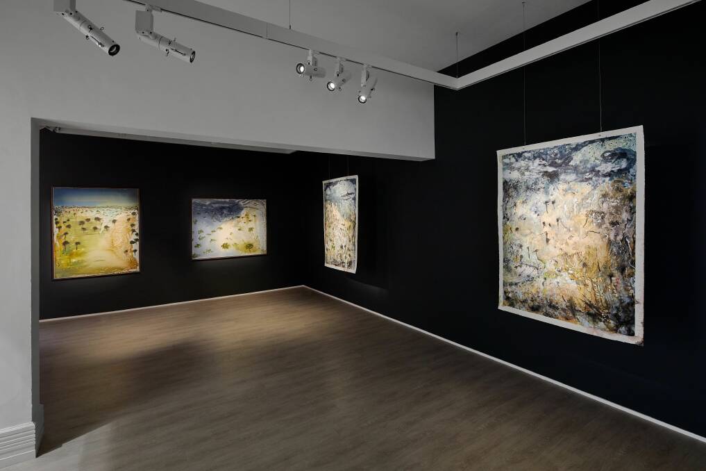 MIDNIGHT MOOD: Roche's 'Under a Winter Moon' exhibition (above) at MAMA Albury. Picture: MAMA