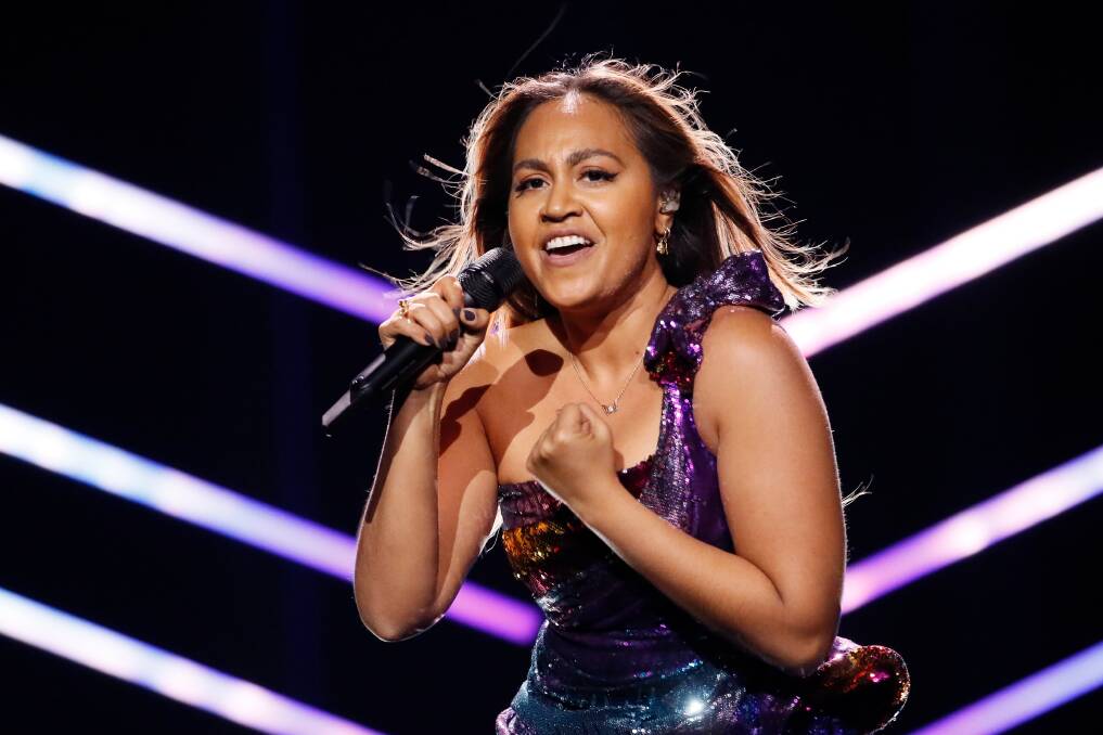 Jessica Mauboy in Eurovision rehearsals in 2018.