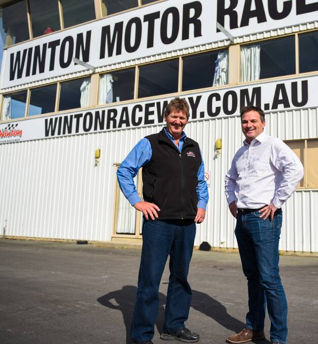 LIFE IN THE FAST LANE: Chris Lewis-Williams and Wayne Williams are delighted with the improvements made at Winton. Picture: TIM FARRAH