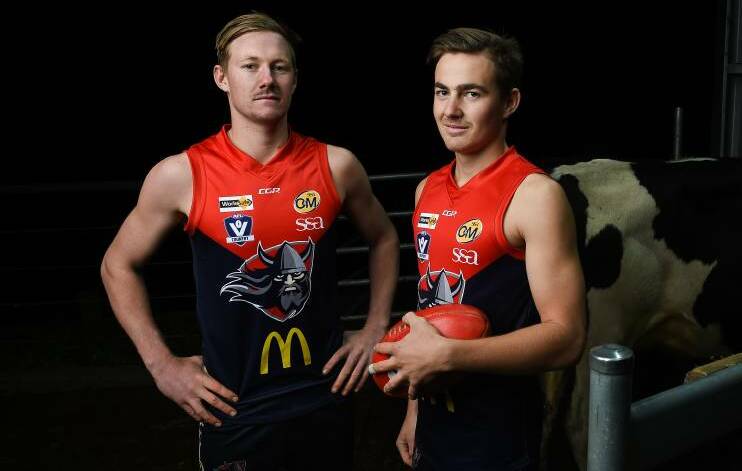 Alex Daly, pictured with his brother Cooper, will strengthen Leeton-Whitton's backline in the Riverina league this season.