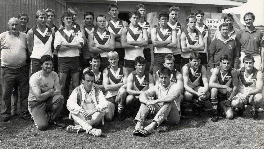 Henty's 1990 premiership team saluted "with a team of locals" under coach Peter King.