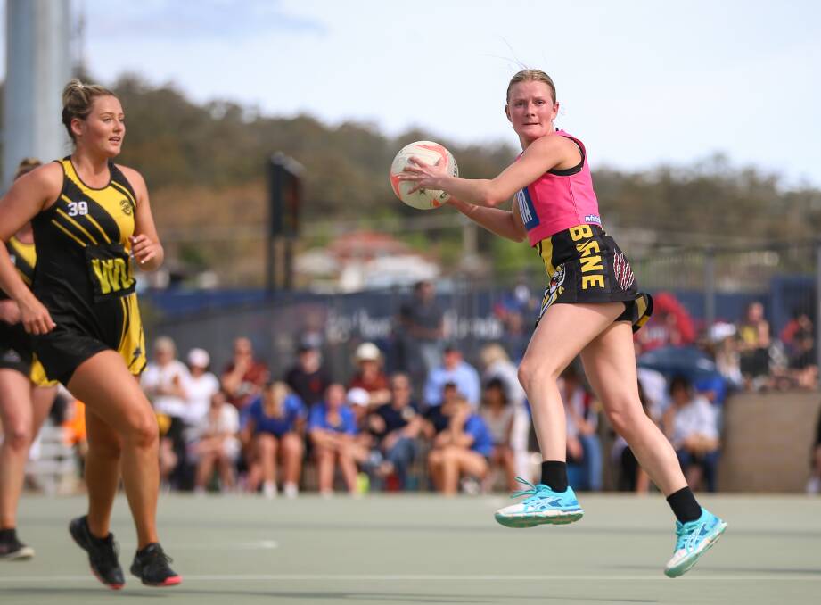Courtney Menzies in action for Osborne in Saturday's preliminary final at Robertson Oval. The Ostriches went down in another thriller. Picture: JAMES WILTSHIRE