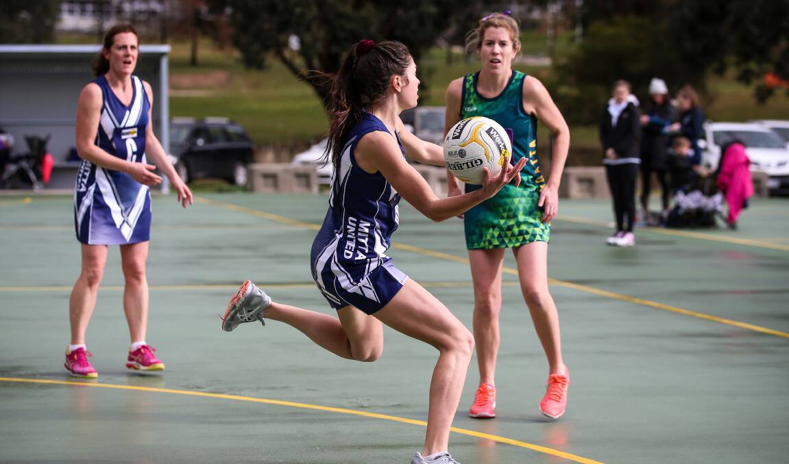 Mitta United's Kirsty Baude refused to throw in the towel despite overwhelming odds. The Blues look set to finish in 10th spot on the ladder.