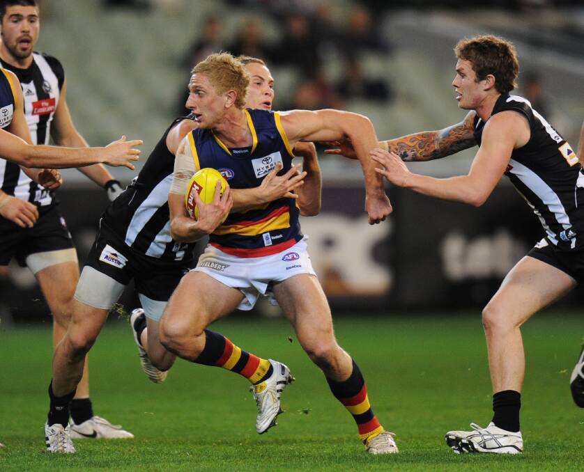 Chris Schmidt in action for Adelaide during his 20-match AFL career.