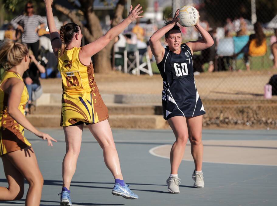 DECISION TIME: Star Rutherglen recruit Emily Browne played well in the Cats' narrow loss to Kiewa-Sandy Creek. Pictures: JAMES WILTSHIRE