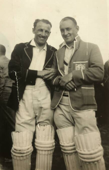Sir Donald Bradman and Stan McCabe at Holbrook in 1933.