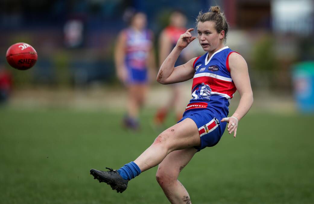 GAME-BREAKER: Midfielder Alyce Parker picked up over 30 possessions in a best afield performance for Thurgoona at Birallee Park on Sunday. Picture: JAMES WILTSHIRE