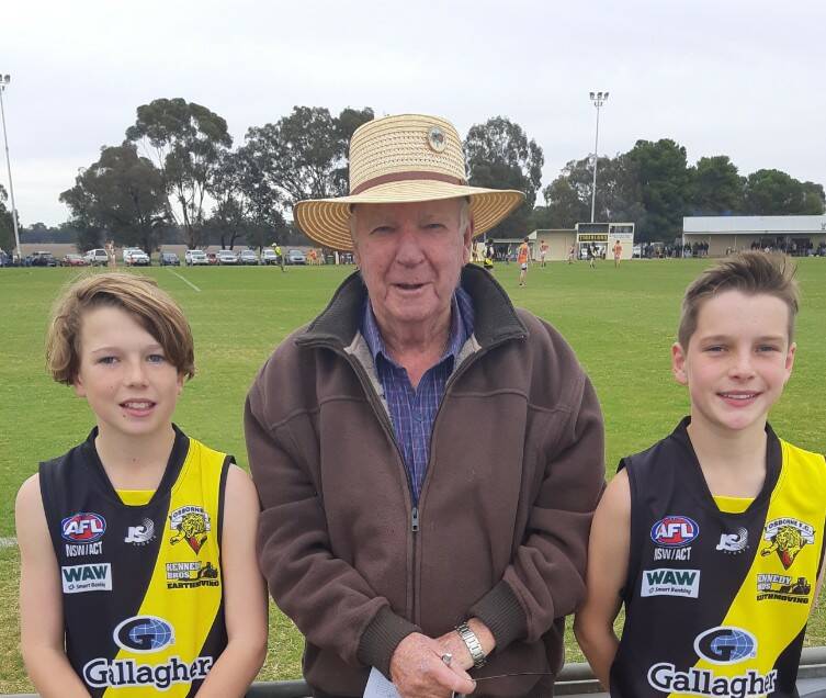 At 92 years of age, Gary O'Connell enjoyed watching his great grand-children Alex and Spencer play for Osborne this year.
