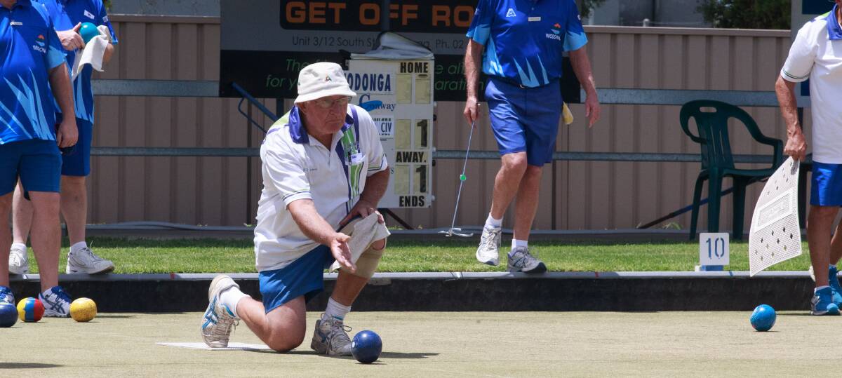 Corowa Civic's Bill Davison in action in Ovens and Murray A1 pennant at Wodonga on Saturday.