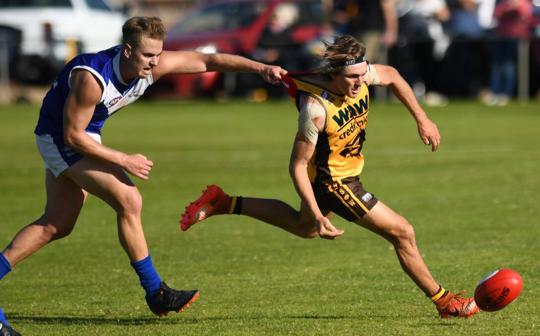 Brock-Burrum's Nico Sedgwick was outstanding for Hume when the match was in the balance at Osborne. Picture: DAILY ADVERTISER