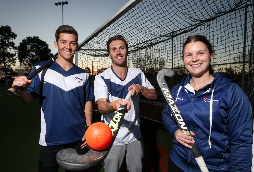 Border players Sam Quick, Jeremy Payne and Sam Daly are looking forward to playing for Victoria Country at Shepparton. Picture: JAMES WILTSHIRE