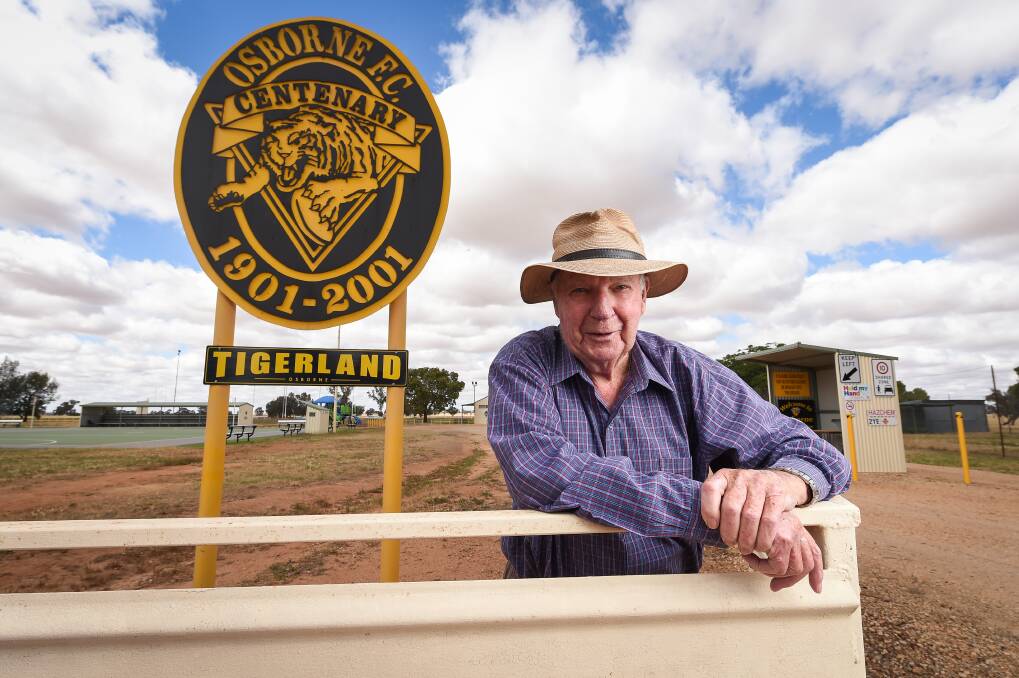 Gary O'Connell at his beloved Osborne Football Club this week. Pictures: MARK JESSER