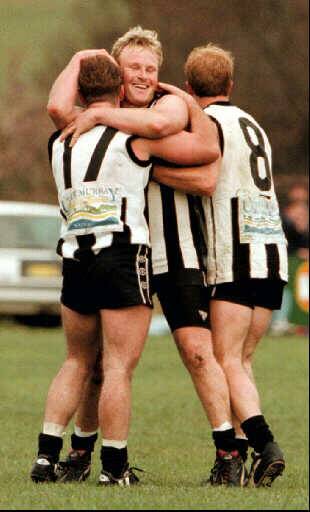 Happier times ... players celebrate premiership success in 1997.