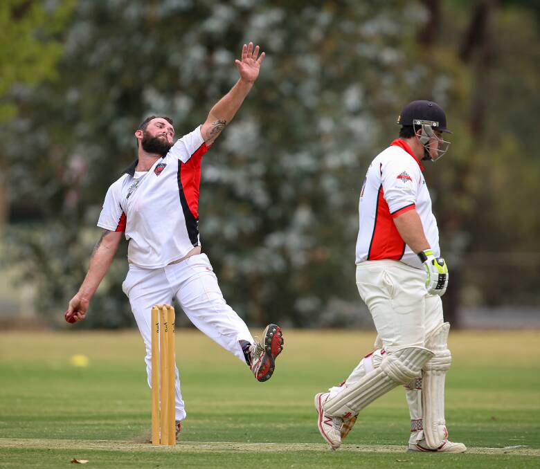Howlong's Aaron Killen kept the Bethanga batsmen on their toes at Howlong on Saturday. The Spiders are sitting in seventh spot on the ladder heading into the Christmas break. Picture: JAMES WILTSHIRE