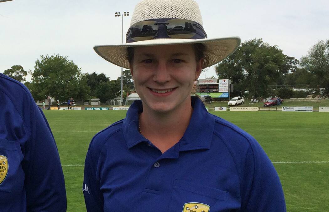 Leading umpire Claire Polosak will run a course in Wodonga on Thursday. She has rocketed through the ranks over the past decade.
