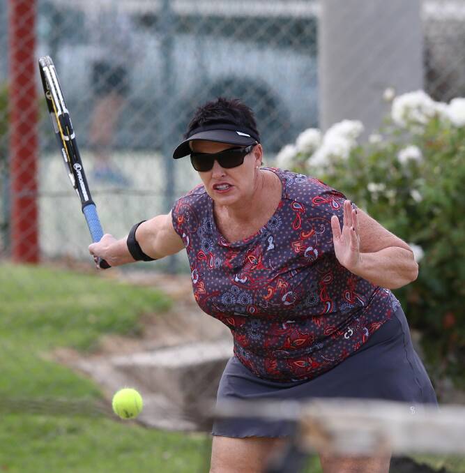 Di Star returns a forehand for Forrest Hill in the section one women's decider.