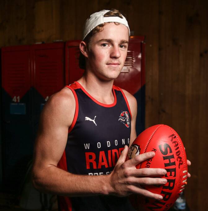 Max Beattie has been rewarded for a big pre-season by being selected to make his debut for Wodonga Raiders. Picture: JAMES WILTSHIRE