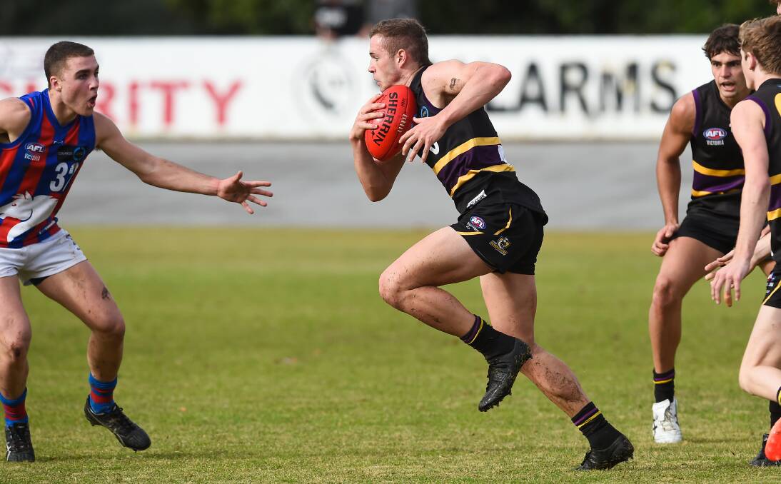 Yarrawonga's Ely Smith has led the contested ball count in the TAC Cup this season. He held his own playing VFL for Collingwood last weekend.