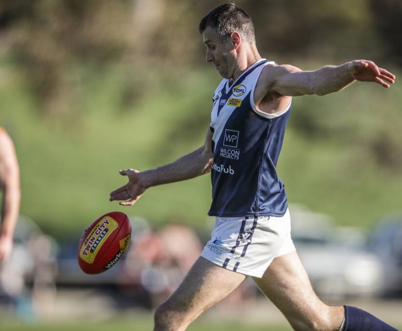 Mitta United ruckman Josh Dicketts was outstanding at the centre bounces and around the ground.