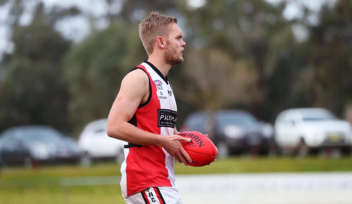 Young North Wagga defender Brayden Skeers will add plenty of starch to Henty's defence. Picture: DAILY ADVERTISER
