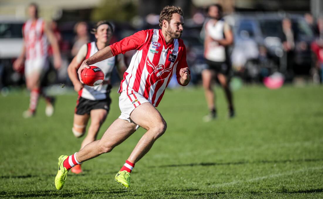Jared Brennan in action during his debut for Henty.