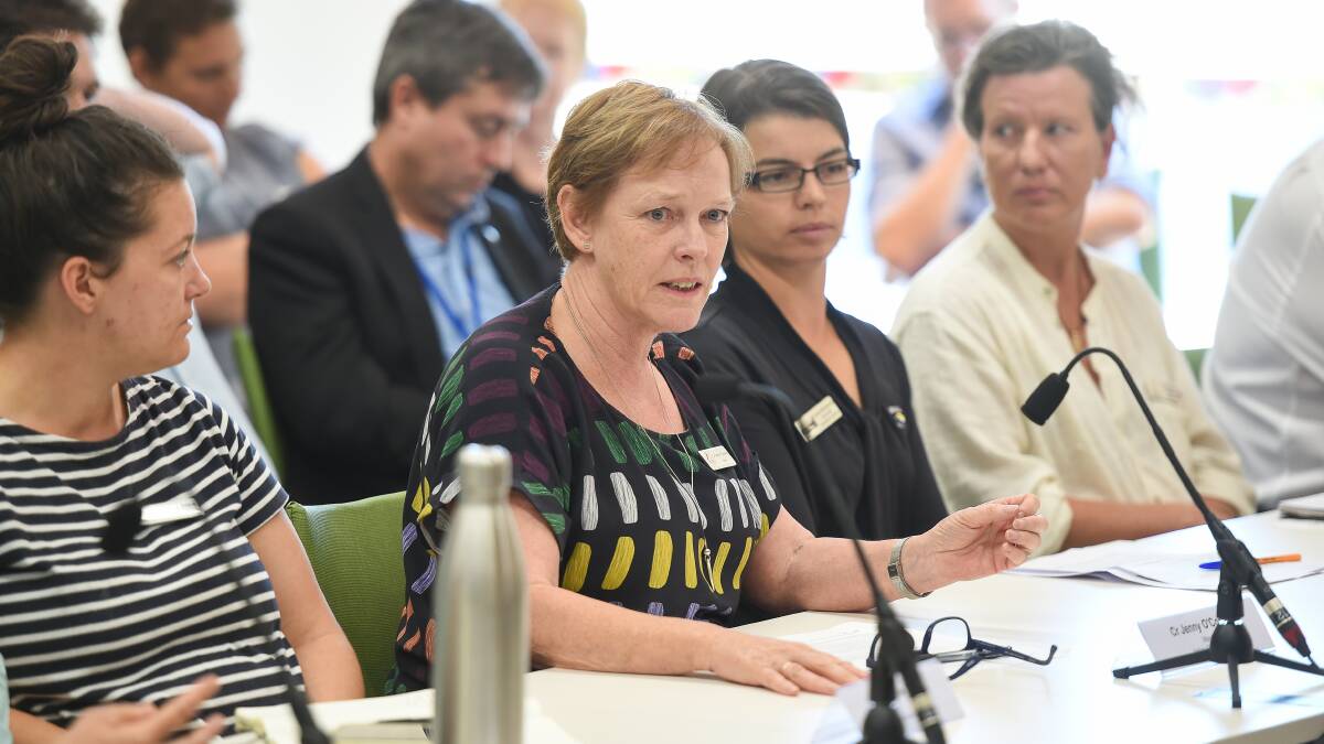 Impact made clear: Indigo mayor Jenny O'Connor said she was putting a human lens on the cost of climate change in her evidence to a parliamentary committee. Picture: MARK JESSER