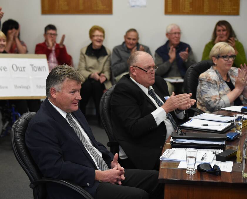 Call for a rise: Federation mayor Pat Bourke with fellow councillors Andrew Kennedy and Gail Law. The civic leader wants a change to the category that the council falls into for councillor and mayoral fees. 