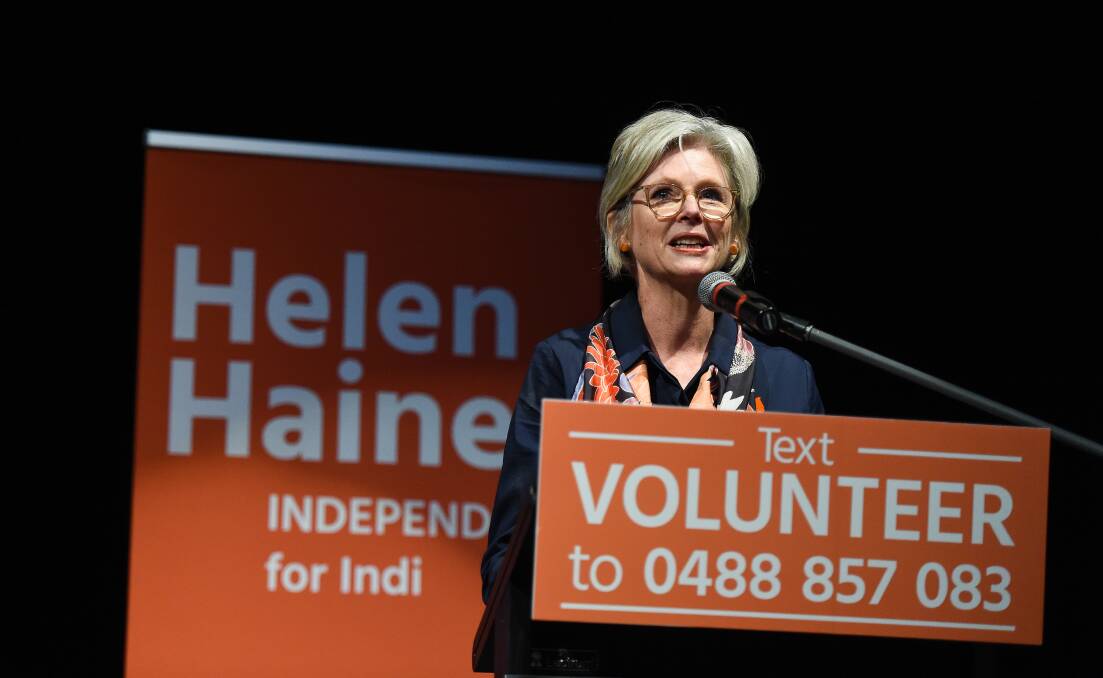 Appeal for aid: Helen Haines went on the front foot in seeking donations as the election campaign began on Thursday.