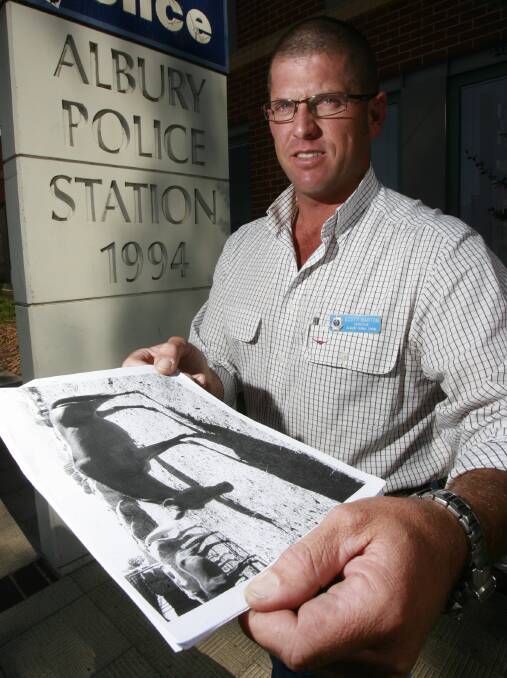 Specialist: Albury rural crime investigator Scott Barton. MP Bill Tilley says he should have a counterpart based at Wodonga police station. 