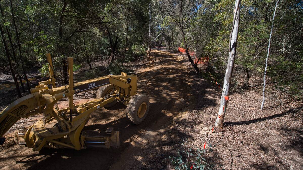From track to trail: An area of the Beechworth to Yackandandah rail trail being formed. The project was one which benefitted from the Building Better Regions Fund.