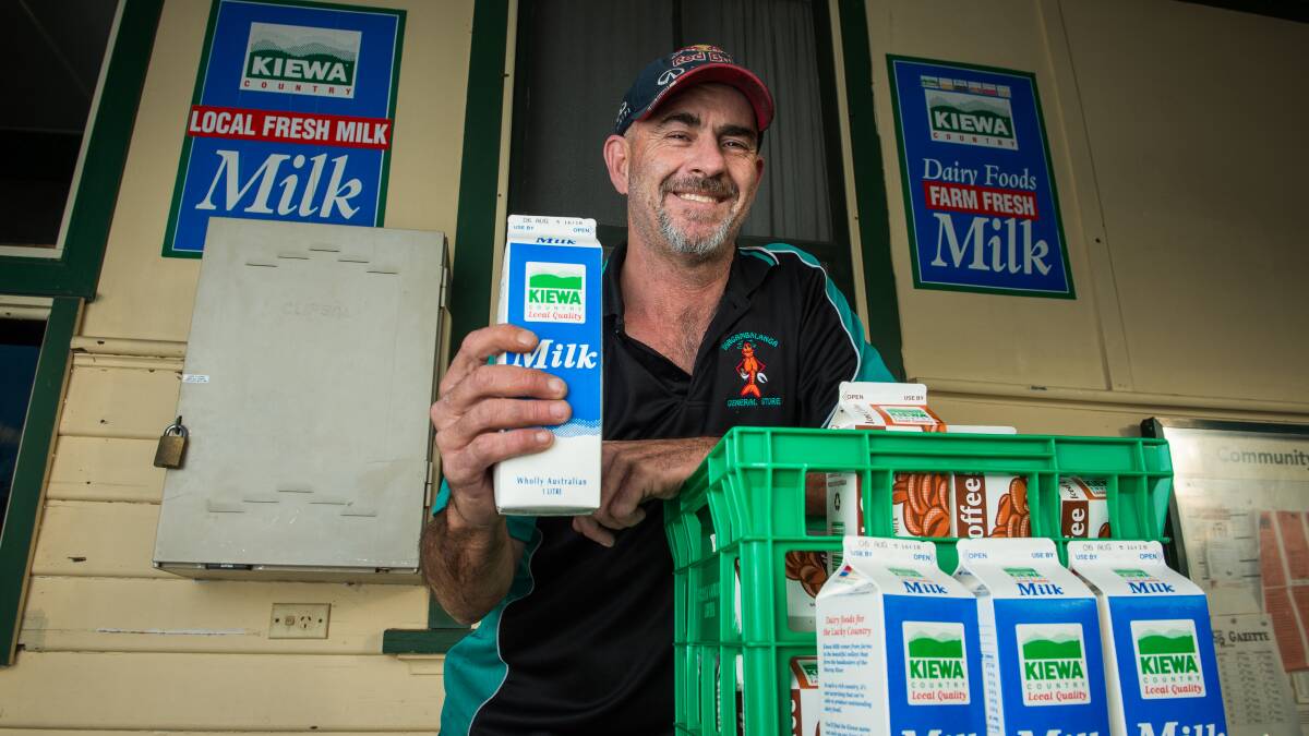 All smiles: Tangambalanga General Store co-owner Phillip George is delighted the Kiewa brand will continue on after a deal by Murray Goulburn. Picture: MARK JESSER