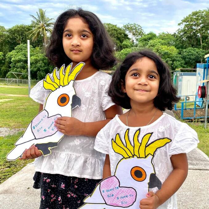 Lives in limbo: Kopika and Tharunicaa Murugappan who were born in Australia but have been held in detention on Christmas Island since 2019. Picture: FACEBOOK