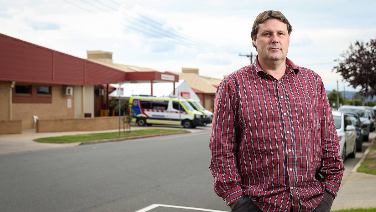 Playing his part: Border Cleaning owner Paul Henry has four staff ensuring Albury and Wodonga hospitals are quickly cleaned at night. Picture: JAMES WILTSHIRE