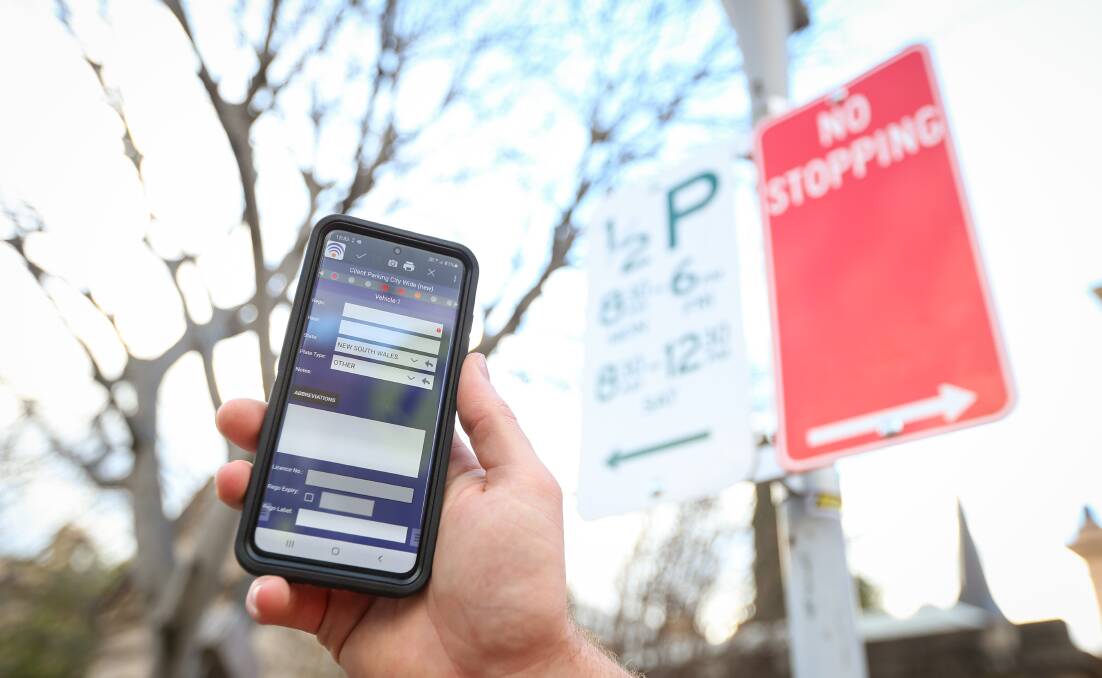 Signs of the times: Parking limits are now being monitored by app in three of central Albury's key shopping streets. Picture: JAMES WILTSHIRE