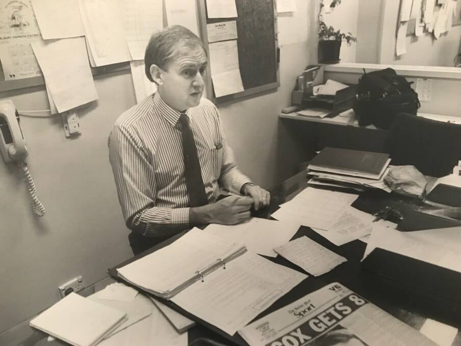 In charge: Peter Batson in the 1980s when he was picture editor of The Border Mail and overseeing a team of six to eight photographers.