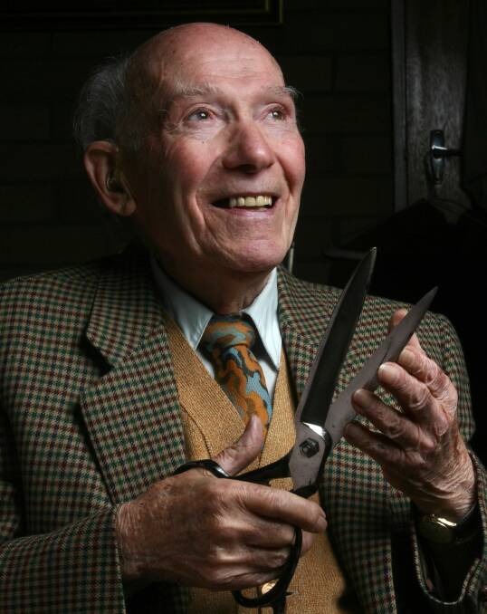 Master tailor: Robert Saville, pictured in 2007. The immigrant was one of Albury's most successful traders, having occupied his Amp Lane premises for 57 years. 