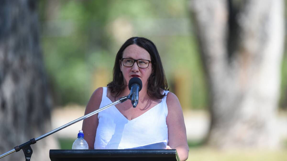 Admired sister: Jane Saunders paid tribute to her sibling in a 10-minute tribute which told of her journey from Sydney schoolgirl to pillar of the Albury community. Picture: MARK JESSER