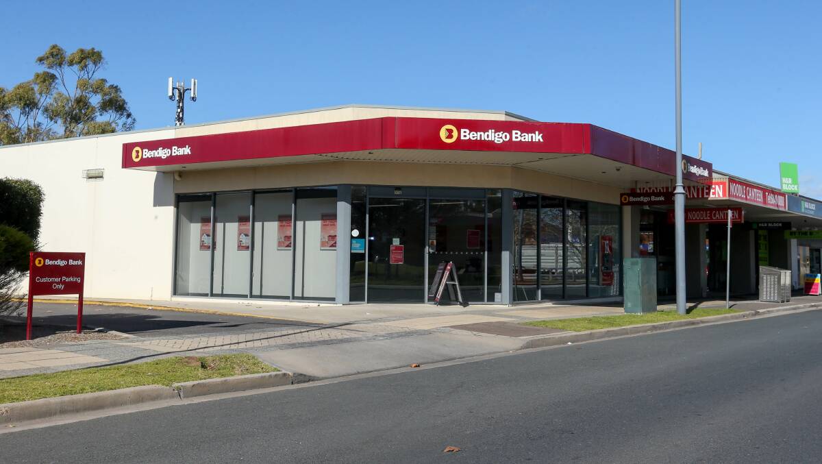 Going, going: The Bendigo Bank branch in Griffith Road, Lavington, is closing down in October after 14 years of trading. Picture: TARA TREWHELLA 