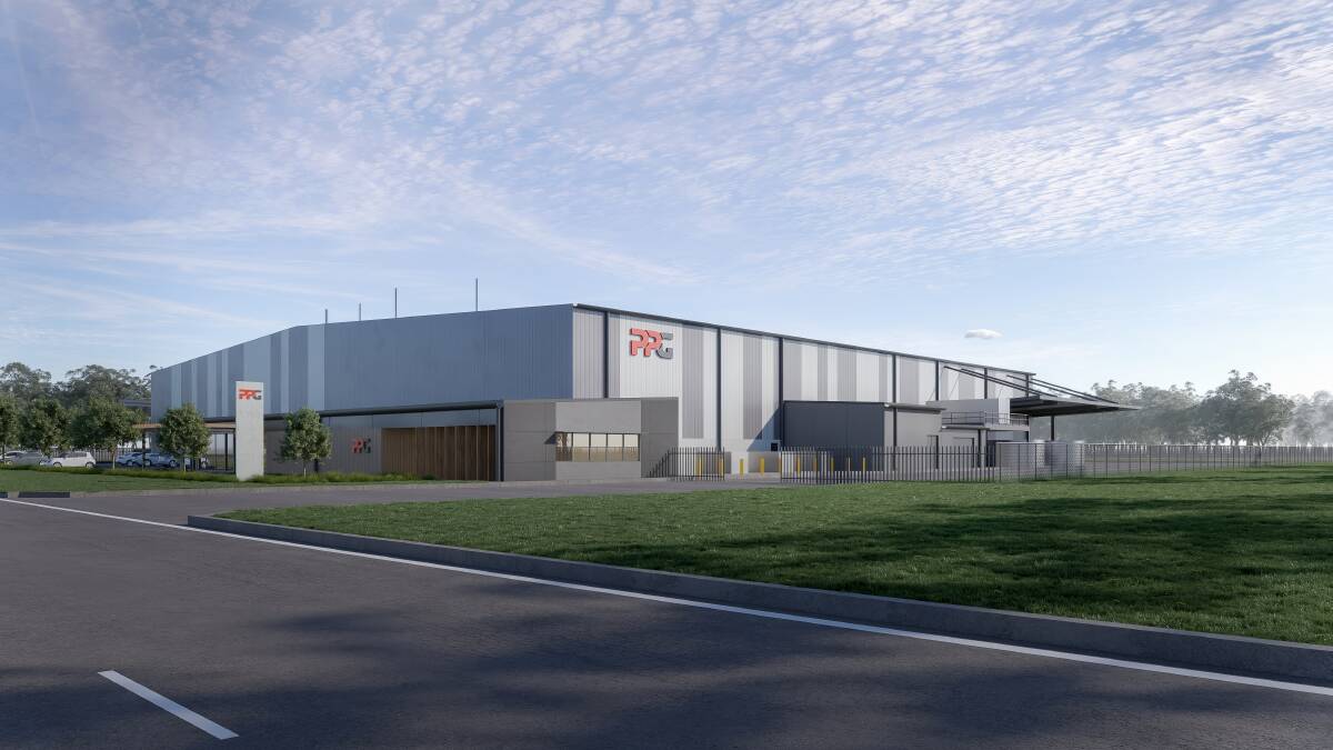 An artist's illustration of how the new factory planned for Albury's Nexus industrial estate at Ettamogah will look when completed. Image from Pro-Pac