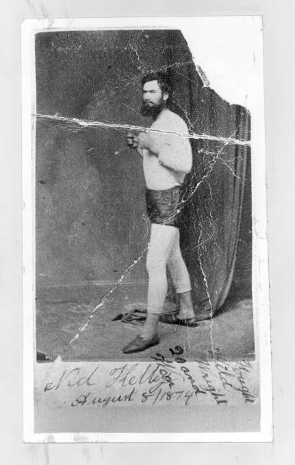 Special image: The photograph of Ned Kelly in boxing stance. The image is being auctioned in Melbourne next week and it is predicted to fetch up to $30,000. 