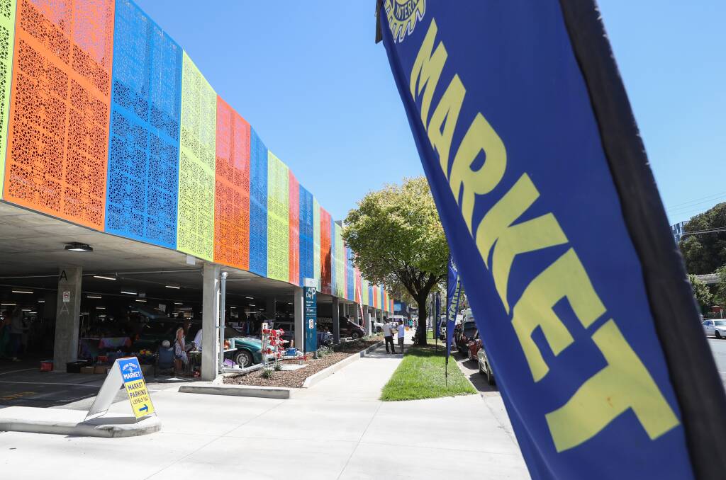 Clear to restart: The banners will be up and signs out next month at the bottom of Albury's Kiewa Street as the Rotary-run market returns. Picture: MARK JESSER