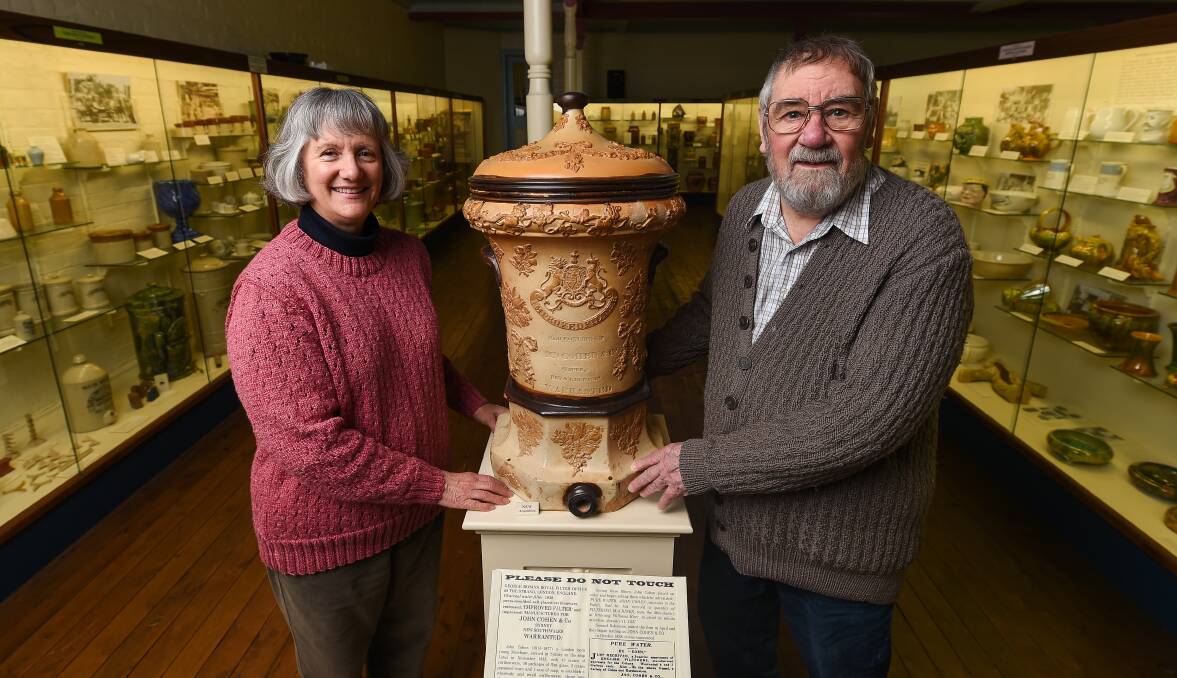 Pottery devotee: Kerrie Ford has received an OAM for her work in the field. Her interest took off in the 1970s and she her husband Geoff established a museum in Wodonga before shifting it to Holbrook.