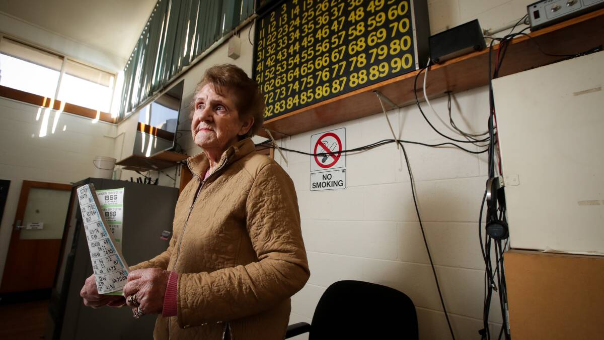 Legs eleven: Barbara Prenter has been calling bingo numbers for five decades for the Murray Valley Centre. Picture: JAMES WILTSHIRE