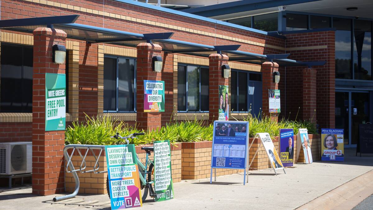 Flashback: While Greens posters dominated at the Mirambeena Commuity Centre on the opening day of prepolling it was Kylie King's team that won the booth. Picture: JAMES WILTSHIRE